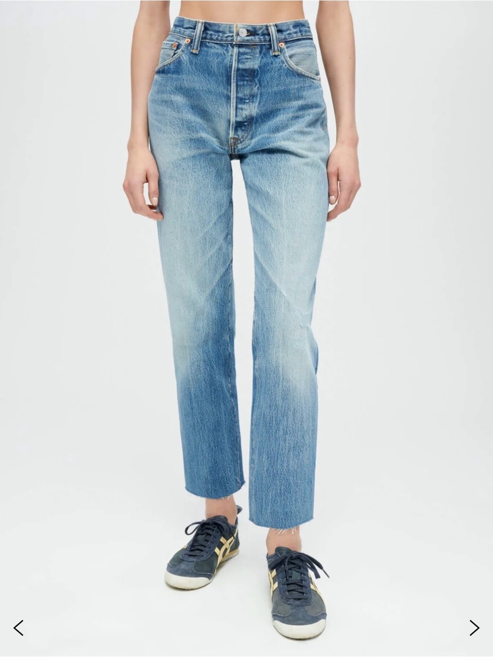 Re/Done Women's Light Blue Straight Leg Jeans